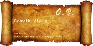 Oravik Viola névjegykártya